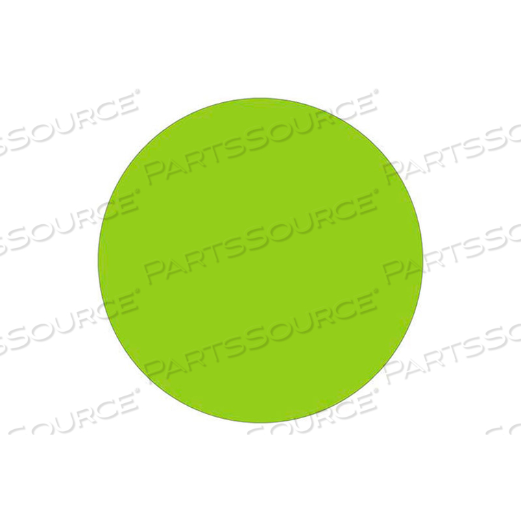 1" CIRCLE REMOVABLE LABELS FLUORESCENT GREEN 500 PER ROLL by Box Packaging Inc