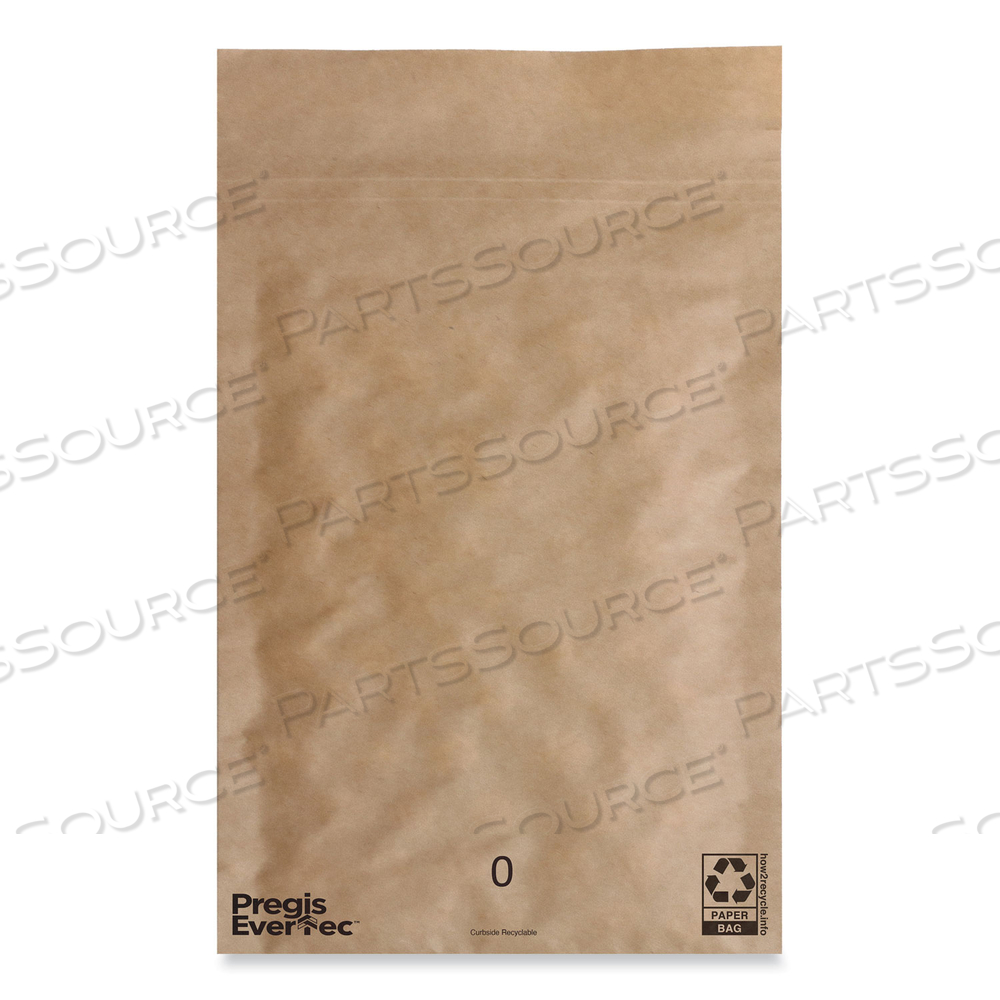 EVERTEC CURBSIDE RECYCLABLE PADDED MAILER, #0, KRAFT PAPER, SELF-ADHESIVE CLOSURE, 7 X 9, BROWN by Pregis