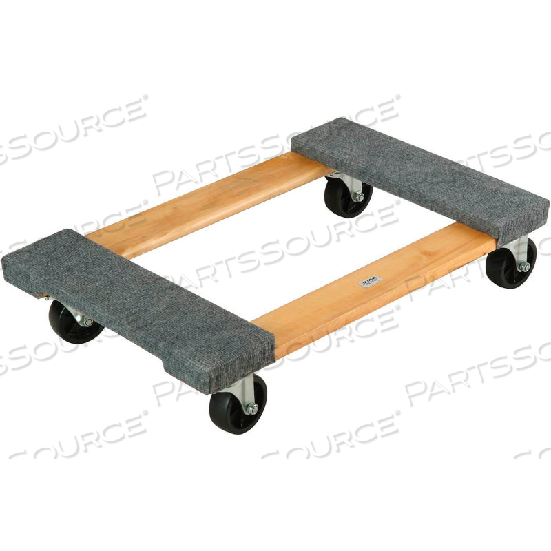 HARDWOOD DOLLY WITH CARPETED DECK ENDS 30 X 18 1200 LB. CAPACITY by Approved Vendor
