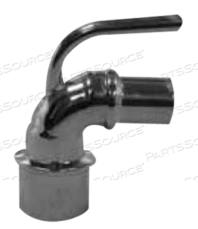 ADAPTER, MASK ELBOW, KEETS TYPE, 15MMM X 22MMM/15MMF X 1/4" TOP O2 NIPPLE, CHROME BRASS by Anesthesia Associates