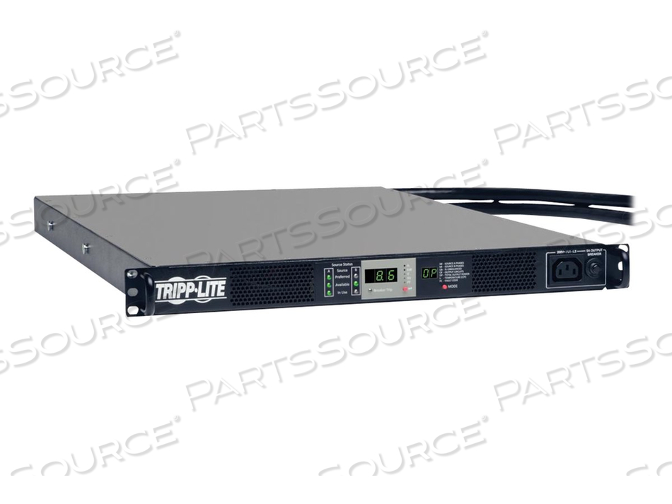 PDU 3-PHASE MONITORED/ATS 208V 8.6KWA 2 L15-30P 10FT CORDS 1U RM 