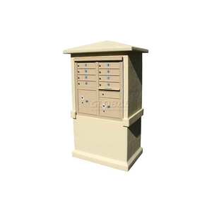 DECORATIVE STUCCO CBU MAILBOX CENTER, TALL PEDESTAL (COLUMN ONLY) IN SANDSTONE COLOR by Qualarc