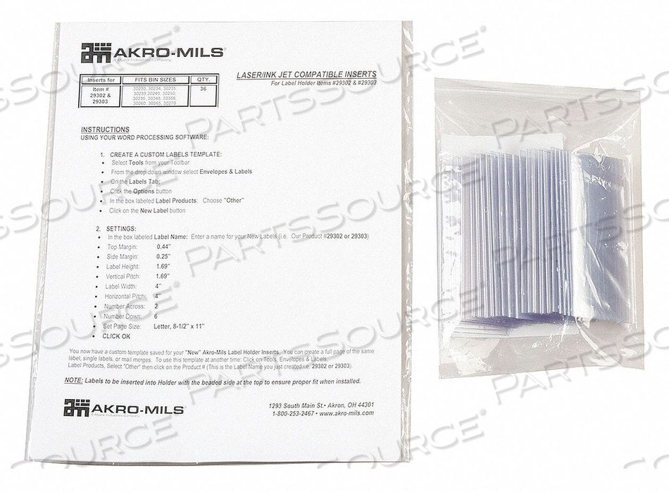 CARD STOCK HOLDER 1-3/4 X 4 IN. PK25 by Akro-Mils / Myers Industries, Inc
