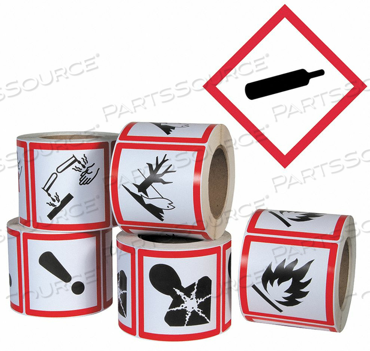 PICTOGRAM LABEL GAS CYLINDER PK500 by Incom Manufacturing