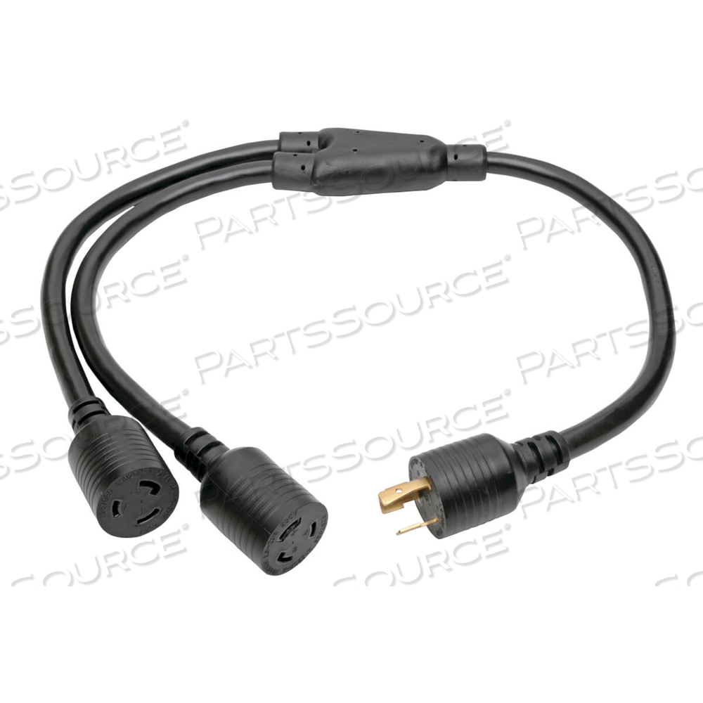 POWER CORD, 1 FT, 20 A, 250 V, 10 AWG, NEMA L6-20P TO (2) NEMA L6-20R, BLACK by Tripp Lite