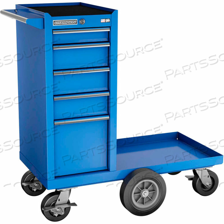 CHAMPION FMPRO 41"W X 20-1/4"D X 43-1/8"H 5 DRAWER BLUE ROLLER CABINET by Independent Design Inc