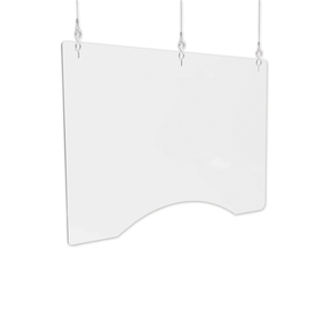 HANGING BARRIER, 36" X 24", POLYCARBONATE, CLEAR, 2/CARTON by Deflecto