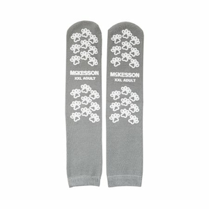 TERRIES™ ADULT SLIPPER SOCKS, 2X-LARGE, GRAY (48 PER CASE) by McKesson