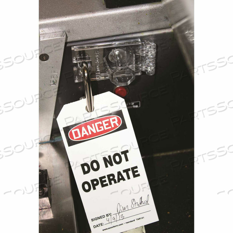 STOPOUT TOGGLE-SWITCH COVER, PLASTIC by Accuform Manufacturing, Inc.