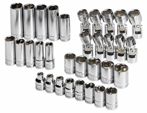 SOCKET SET METRIC 3/8 IN DR 33 PC by SK Professional Tools