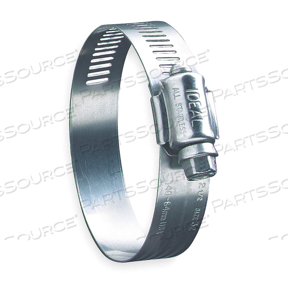 WORM GEAR HOSE CLAMP, 201 STAINLESS STEEL, PERFORATED BAND, 3/4 IN-1 3/4 IN CLAMPING DIA by Ideal Industries Inc. WORM GEAR HOSE CLAMP, 201 STAINLESS STEEL, PERFORATED BAND, 3/4 IN-1 3/4 IN CLAMPING DIA by Ideal Industries Inc.