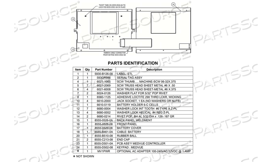 8555-D501-0A Detecto Scale / Cardinal Scale PCB CONTROLLER 