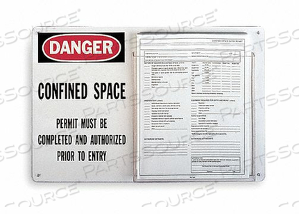TAG HOLDER 12X19 CONFINED SPACE PERMIT by Brady Americas