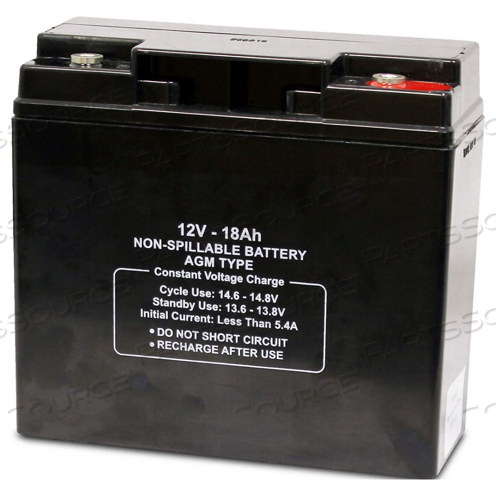 SEALED LEAD ACID BATTERY, 12V DC, 18 AH CAPACITY, 6.6 IN HT, 7.75 IN WD by Approved Vendor