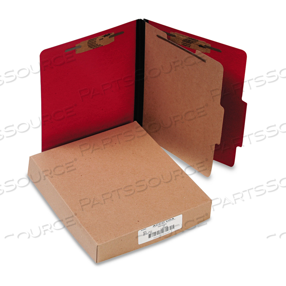 COLORLIFE PRESSTEX CLASSIFICATION FOLDERS, 2" EXPANSION, 1 DIVIDER, 4 FASTENERS, LETTER SIZE, EXECUTIVE RED EXTERIOR by ACCO Brands COLORLIFE PRESSTEX CLASSIFICATION FOLDERS, 2" EXPANSION, 1 DIVIDER, 4 FASTENERS, LETTER SIZE, EXECUTIVE RED EXTERIOR by ACCO Brands