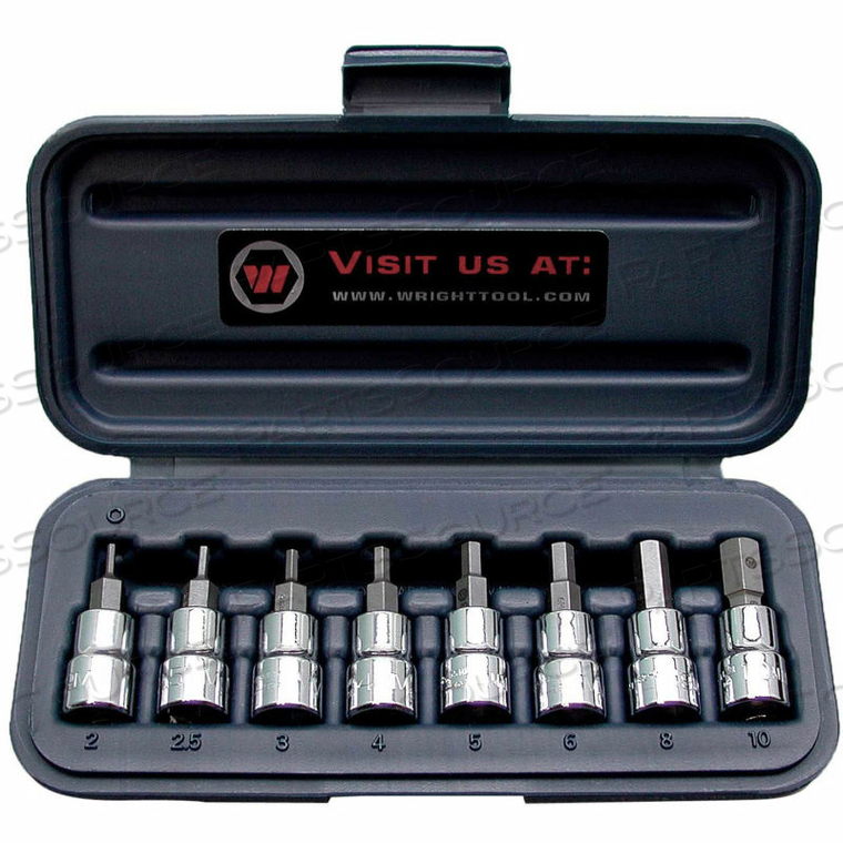 311 3/8" & 1/2" DRIVE 1/8"-5/8" 10 PIECE SAE HEX BIT HAND SOCKET SET 