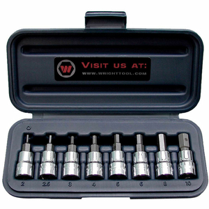 311 3/8" & 1/2" DRIVE 1/8"-5/8" 10 PIECE SAE HEX BIT HAND SOCKET SET by Wright Tool