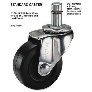 STANDARD CASTERS, GRIP RING TYPE K STEM, 2" SOFT RUBBER WHEEL, ZINC, 4/SET by MASTER CASTER COMPANY