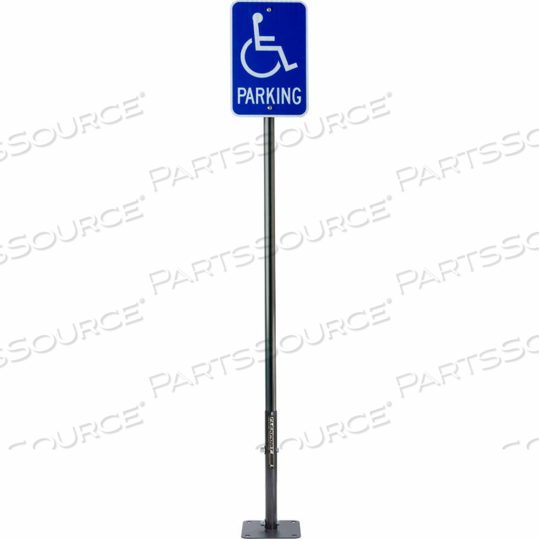 RIGID BLACK SIGN POST, 8'H, ASPHALT 