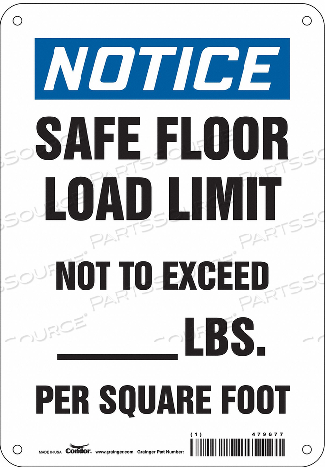 SAFETY SIGN 7 W 10 H 0.032 THICKNESS 