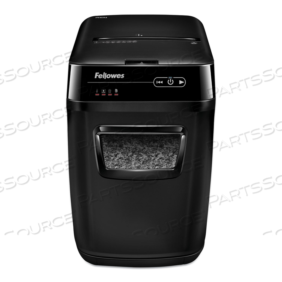 AUTOMAX 200M AUTO FEED MICRO-CUT SHREDDER, 200 AUTO/10 MANUAL SHEET CAPACITY 