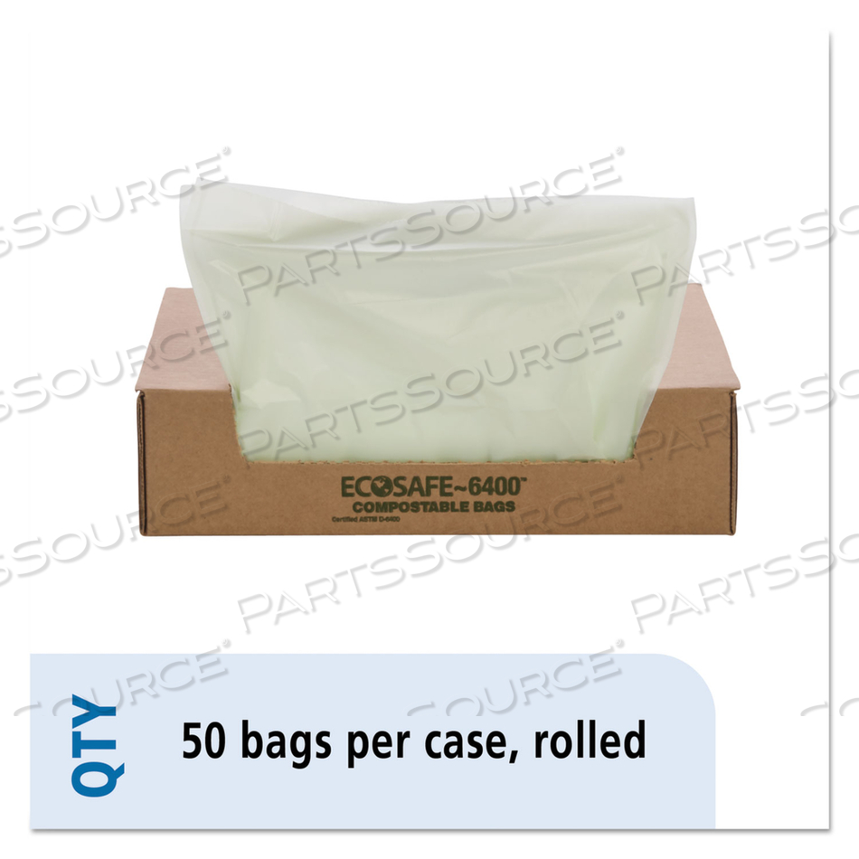 ECOSAFE-6400 BAGS, 32 GAL, 0.85 MIL, 33" X 48", GREEN by Envision ECOSAFE-6400 BAGS, 32 GAL, 0.85 MIL, 33" X 48", GREEN by Envision