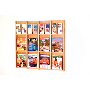 12 MAGAZINE/24 BROCHURE OAK & ACRYLIC WALL DISPLAY - LIGHT OAK by Wooden Mallet 12 MAGAZINE/24 BROCHURE OAK & ACRYLIC WALL DISPLAY - LIGHT OAK by Wooden Mallet