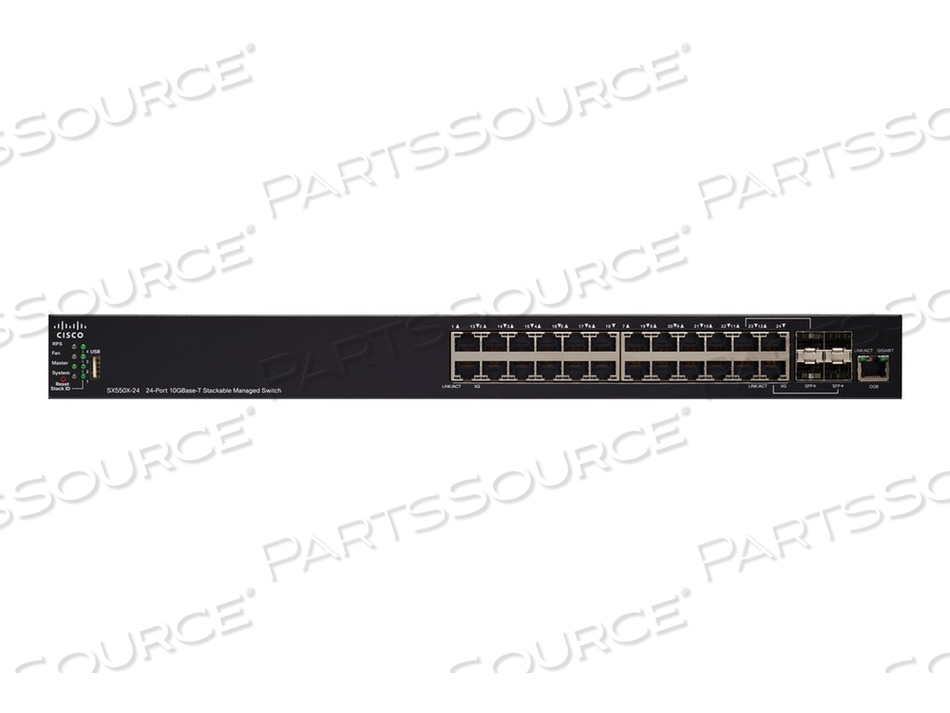 550X SERIES SX550X-24, SWITCH, L3, MANAGED, 20 X 10GBASE-T + 4 X COMBO 10 GIGABIT SFP+, DESKTOP, RACK-MOUNTABLE 