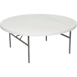 72" ROUND PORTABLE FOLDING PLASTIC TABLE, WHITE by Lifetime Products 72" ROUND PORTABLE FOLDING PLASTIC TABLE, WHITE by Lifetime Products