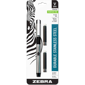 PEN FOUNTAIN PEN, BLACK INK, BLACK BARREL, 1 EACH by Zebra Pen Corporation