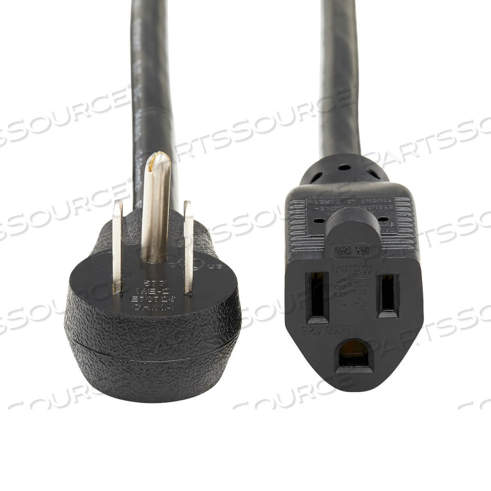 POWER EXTENSION CORD, BLACK, 16 AWG, 120 V, 13 A, RIGHT-ANGLE NEMA 5-15P TO NEMA 5-15R, 1 FT by Tripp Lite