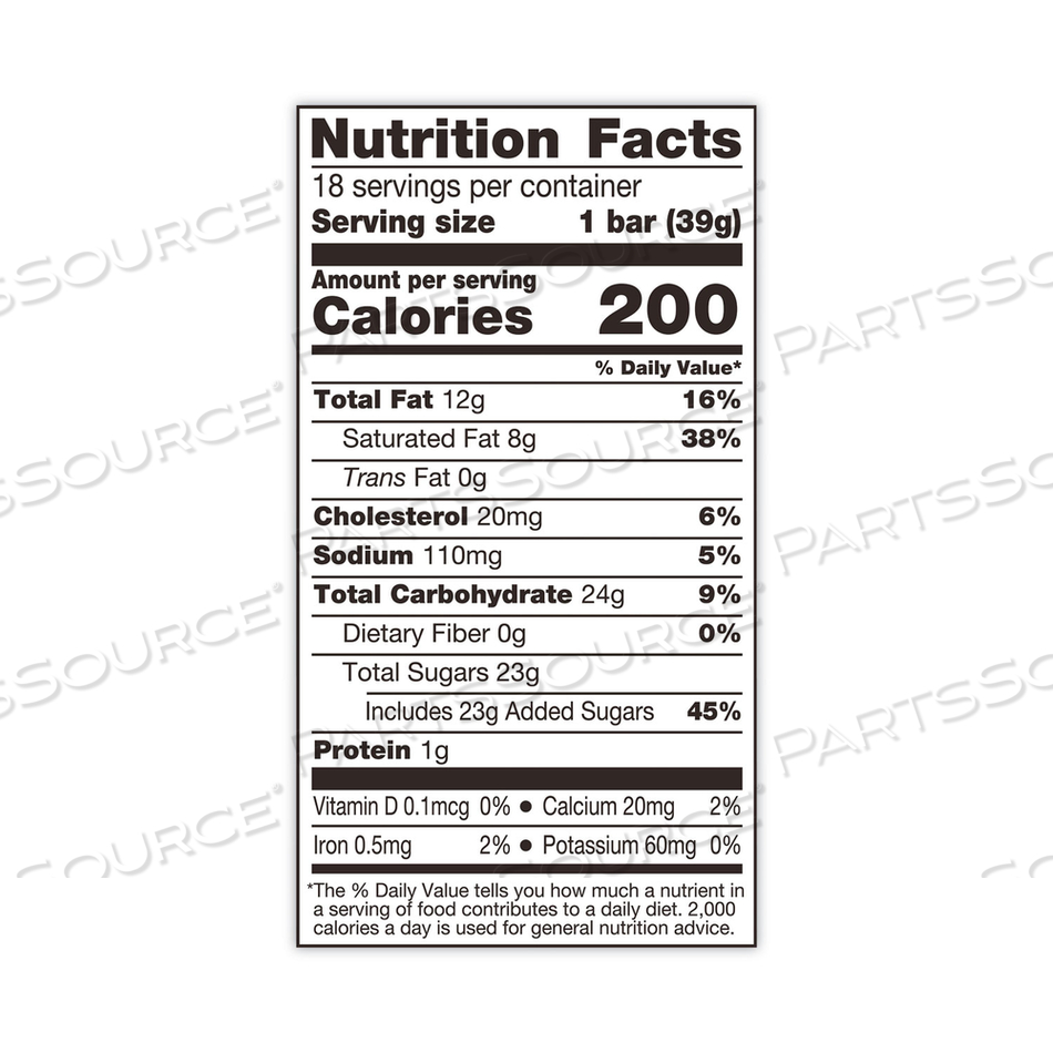 CANDY BAR, 1.4 OZ BAR, 18/BOX 