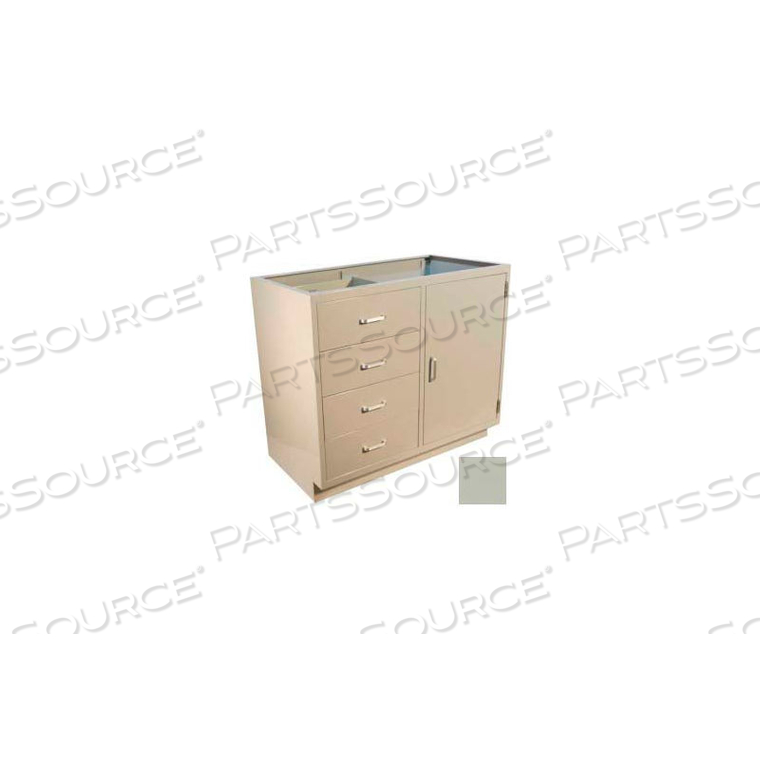 LAB BASE CABINET 35"W X 22-1/2"D X 35-3/4"H, 4 DRAWERS, 1 SIDE CUPBOARD DOOR, W/1 SHELF, CHAMPAGNE by Lab Design (A Division Of Uhsc)