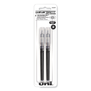 REFILL FOR VISION ELITE ROLLER BALL PENS, BOLD CONICAL TIP, BLACK INK, 2/PACK by Uni-Ball