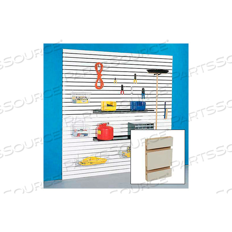 96" X 48" SLATWALL PANEL - ALMOND HPL, WITH ALUMINUM INSERTS - PKG QTY 4 by Holland Panel Products