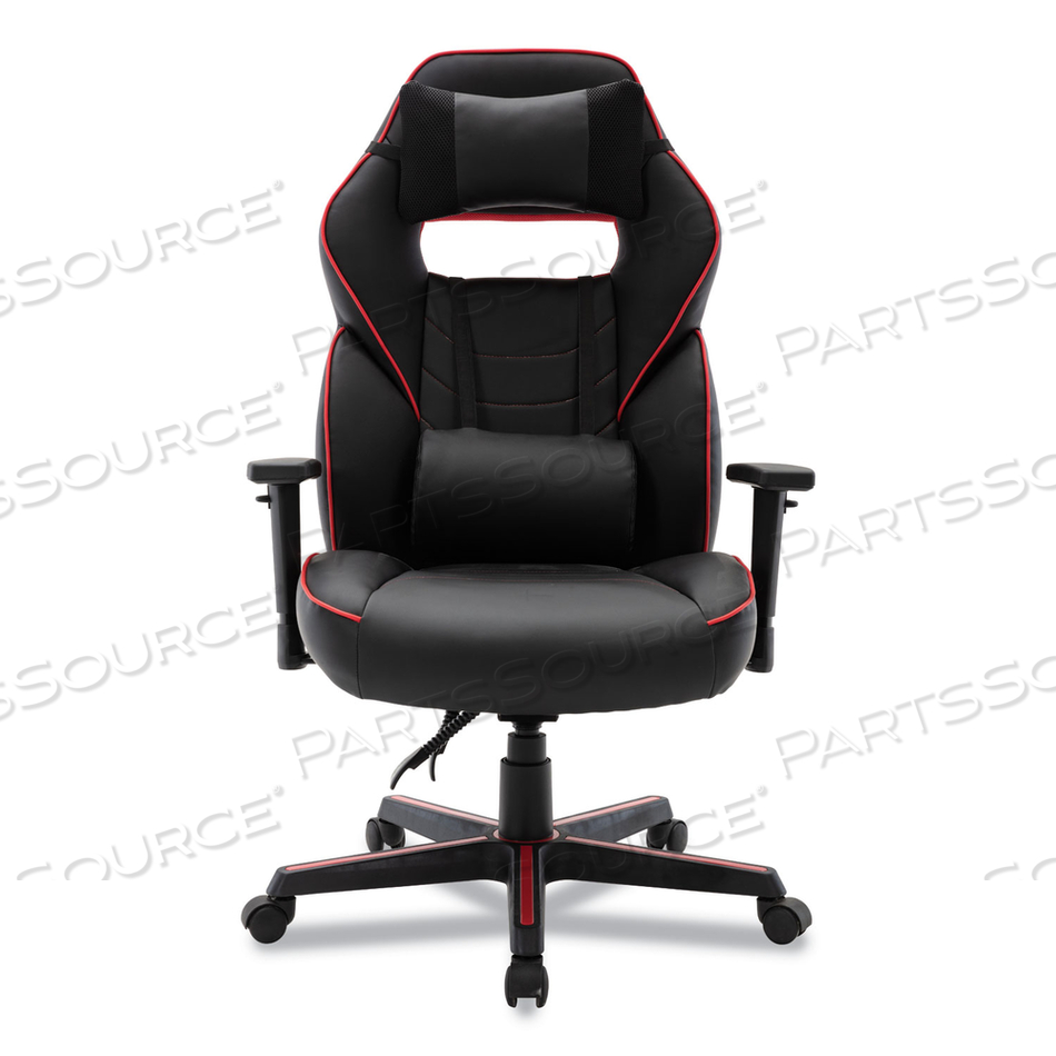 RACING STYLE ERGONOMIC GAMING CHAIR, SUPPORTS 275 LB, 15.91" TO 19.8" SEAT HEIGHT, BLACK/RED TRIM SEAT/BACK, BLACK/RED BASE by Alera RACING STYLE ERGONOMIC GAMING CHAIR, SUPPORTS 275 LB, 15.91" TO 19.8" SEAT HEIGHT, BLACK/RED TRIM SEAT/BACK, BLACK/RED BASE by Alera