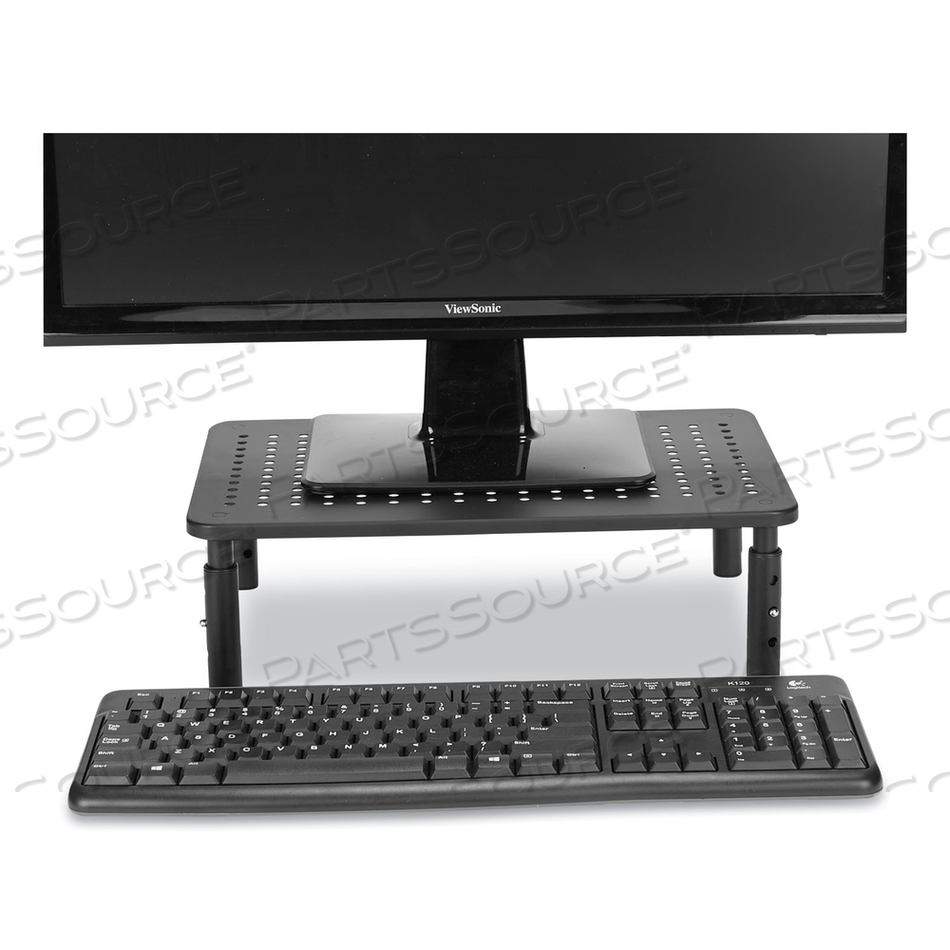 ADJUSTABLE RECTANGULAR MONITOR STAND, 14" X 9" X 3.25" TO 5.25", BLACK, SUPPORTS 44 LBS 