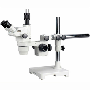 AMSCOPE 2X-225X ULTIMATE TRINOCULAR ZOOM MICROSCOPE ON SINGLE-ARM BOOM STAND by United Scope