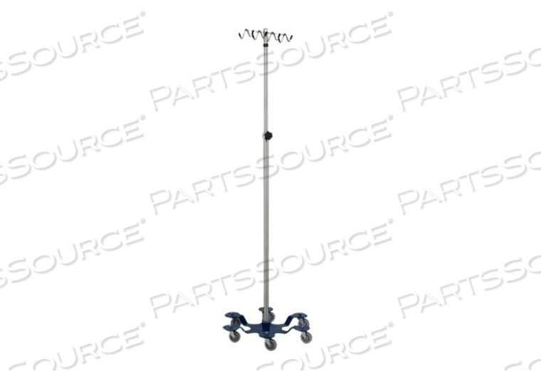 IV STAND, 8-HOOK, 52 TO 90IN HEIGHT, STAINLESS STEEL, 23-3/8IN DIAMETER, WITH TRU-LOC™ LOCK, 6 LEG POWDER COATED LOW CENTER OF GRAVITY BASE by Blickman IV STAND, 8-HOOK, 52 TO 90IN HEIGHT, STAINLESS STEEL, 23-3/8IN DIAMETER, WITH TRU-LOC™ LOCK, 6 LEG POWDER COATED LOW CENTER OF GRAVITY BASE by Blickman