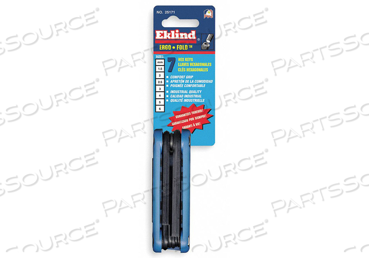 FOLDING HEX KEY SET 7 PIECES by Eklind Tool Company