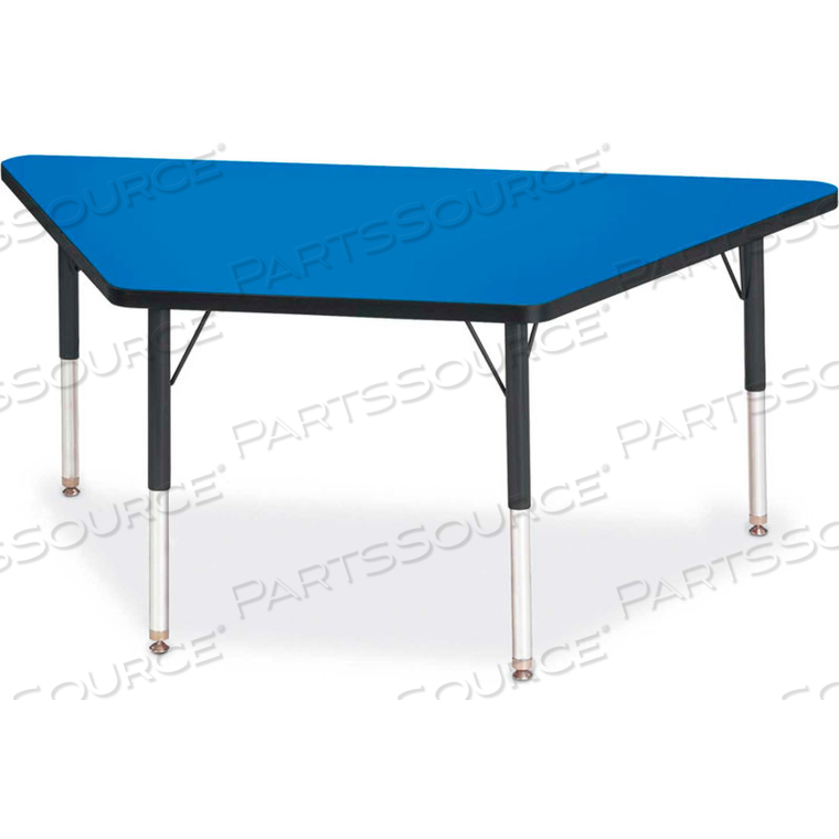 BERRIES TRAPEZOID ACTIVITY TABLES, 60"W X 30"L X 15" TO 24"H, CLASSIC BLUE 