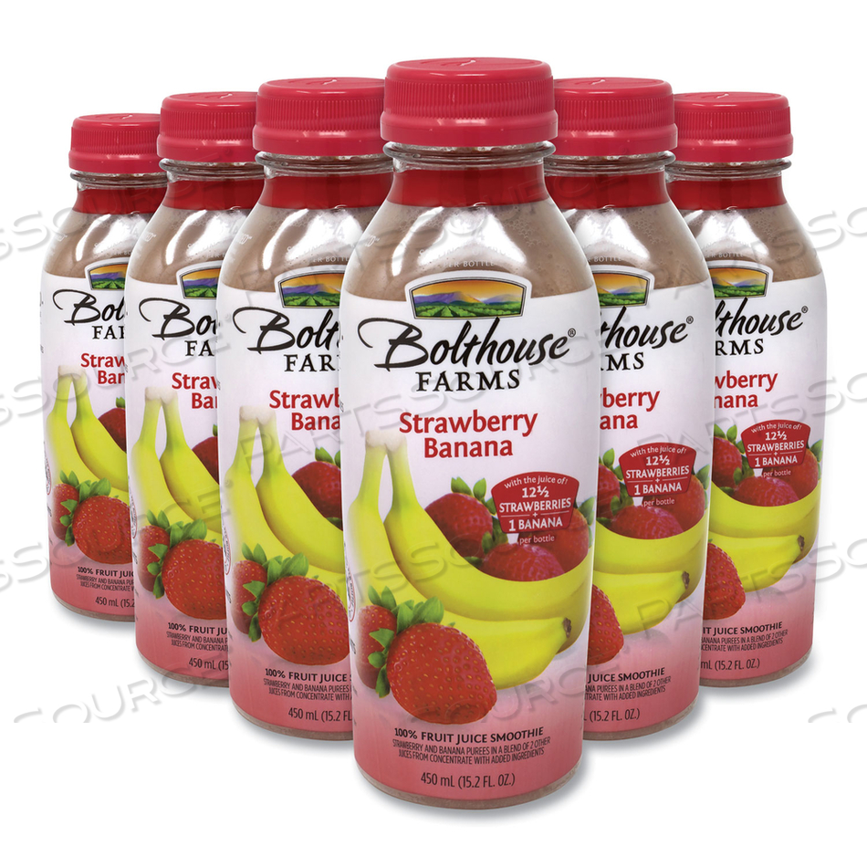 100% FRUIT JUICE SMOOTHIE, STRAWBERRY BANANA, 15.2 OZ BOTTLE, 6/PACK 