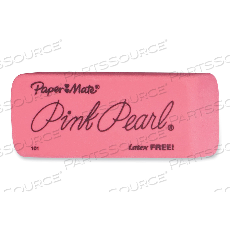 PINK PEARL ERASER, FOR PENCIL MARKS, RECTANGULAR BLOCK, LARGE, PINK by Paper Mate