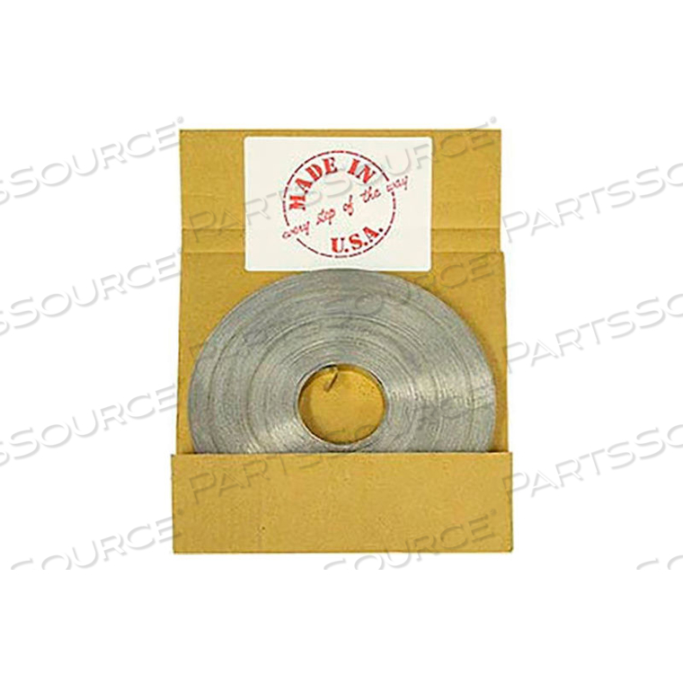 STAINLESS STEEL STRAPPING 5/8" X .030" X 100' SELF DISPENSING BOX by Independent Metal Strap Co. STAINLESS STEEL STRAPPING 5/8" X .030" X 100' SELF DISPENSING BOX by Independent Metal Strap Co.