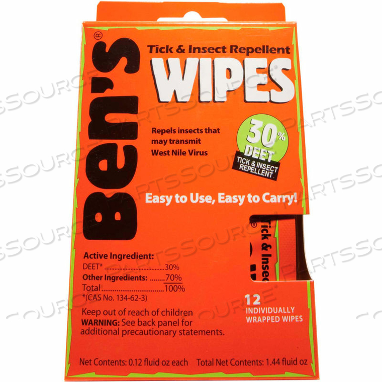 30% DEET FIELD WIPES by Ben's