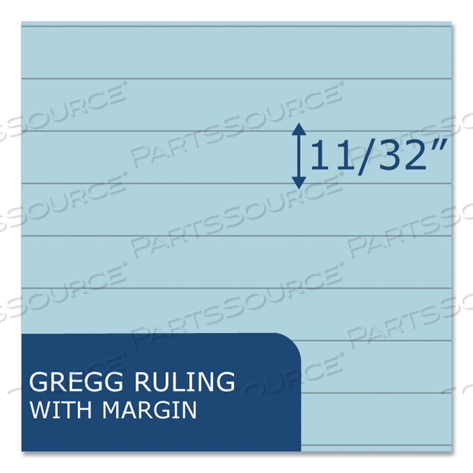 ENVIROSHADES STENO NOTEPAD, GREGG RULE, WHITE COVER, 80 BLUE 6 X 9 SHEETS by Roaring Spring Paper Products
