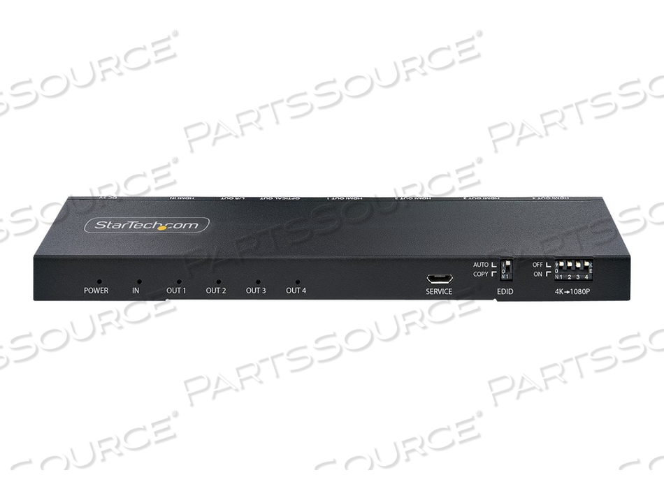 STARTECH.COM 4-PORT HDMI SPLITTER, 4K 60HZ HDMI 2.0 VIDEO, 1 IN 4 OUT HDMI SPLITTER, 4K HDMI SPLITTER W/BUILT-IN SCALER, 3.5MM/OPTICAL AUDIO PORT, DUR by StarTech.com Ltd. STARTECH.COM 4-PORT HDMI SPLITTER, 4K 60HZ HDMI 2.0 VIDEO, 1 IN 4 OUT HDMI SPLITTER, 4K HDMI SPLITTER W/BUILT-IN SCALER, 3.5MM/OPTICAL AUDIO PORT, DUR by StarTech.com Ltd.