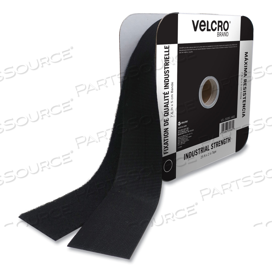 INDUSTRIAL STRENGTH HEAVY-DUTY FASTENERS, 2" X 25 FT, BLACK INDUSTRIAL STRENGTH HEAVY-DUTY FASTENERS, 2" X 25 FT, BLACK