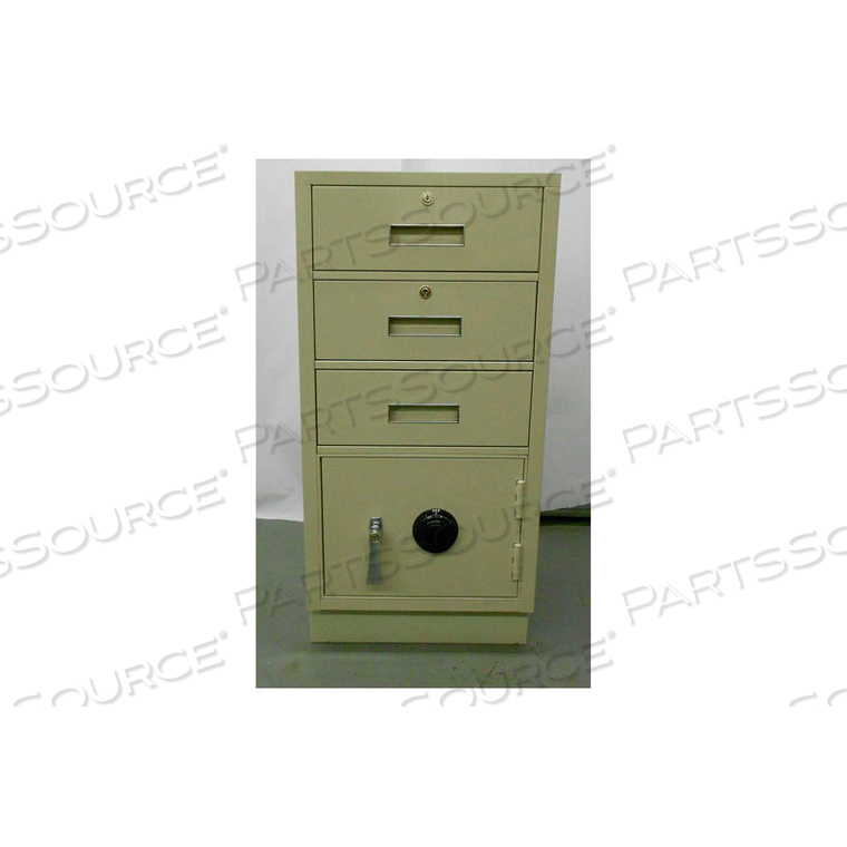 PEDESTAL SAFE - 3 DRAWERS THICK FRAME LEFT HINGED DOOR 19X19X38-1/2 CHAMPAGNE by Fenco PEDESTAL SAFE - 3 DRAWERS THICK FRAME LEFT HINGED DOOR 19X19X38-1/2 CHAMPAGNE by Fenco