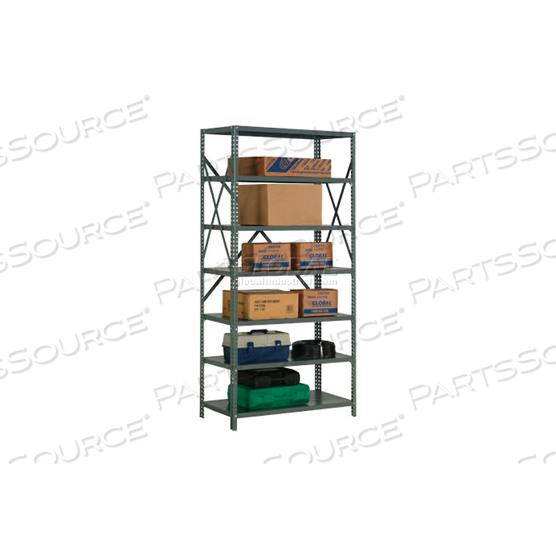 STEEL SHELVING 18 GA 48"WX12"DX73"H OPEN CLIP STYLE 7 SHELF by Approved Vendor